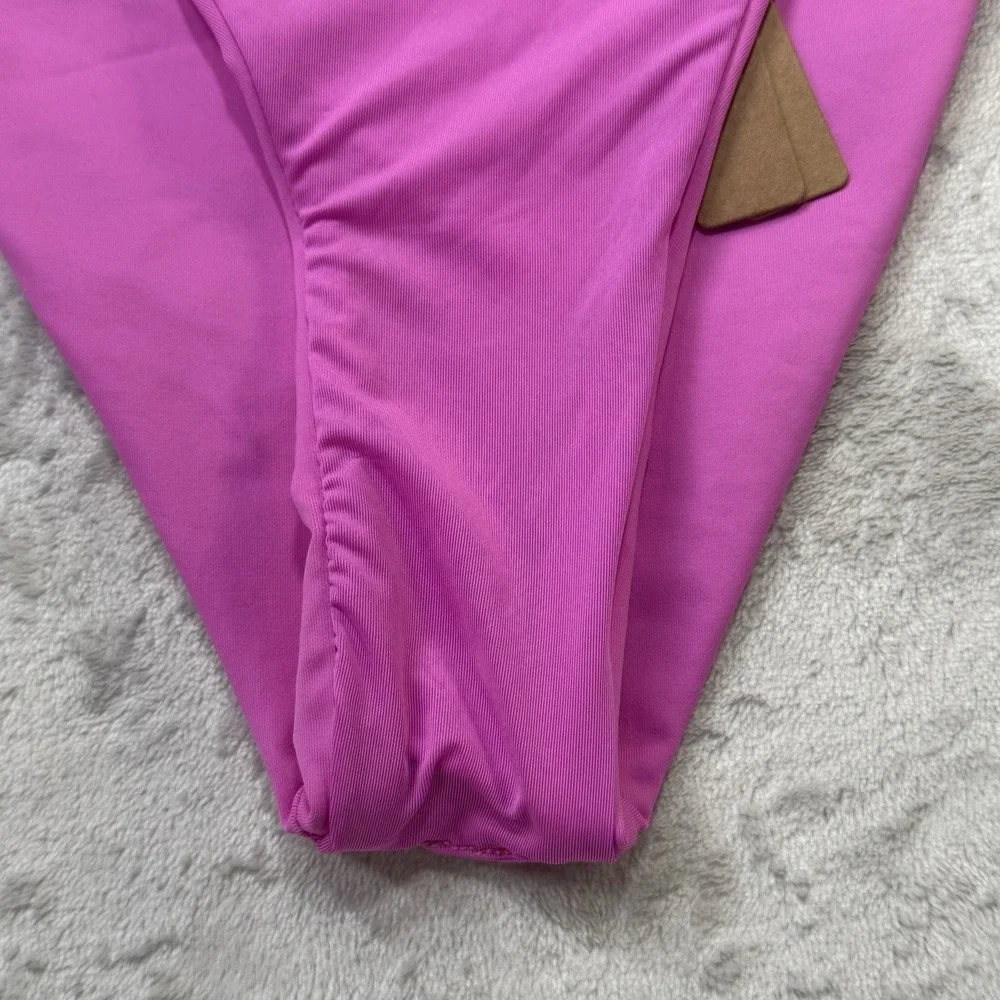 SKIMS Recycled Swim Mid Waist Bikini Bottom Neon Orchid Pink Size M NWT